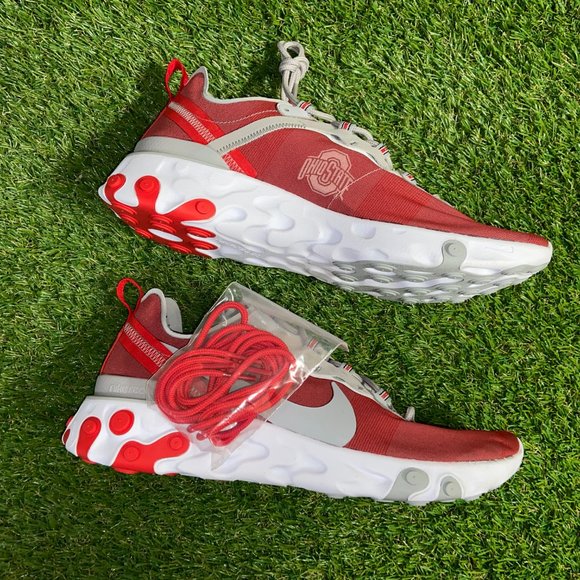 OHIO STATE BUCKEYES Nike React Element 55 Running Shoes Mens 10.5 Red CK4798-600 main image 4